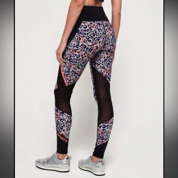 Superdry color block with mesh leggings size 8 - Picture 2 of 16